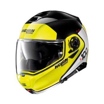 Moto helma Nolan N100-5 Plus Distinctive N-Com P/J  Glossy Black-Fluo  3XL (65)