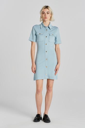 ŠATY GANT SS JERSEY SHIRT DRESS DOVE BLUE