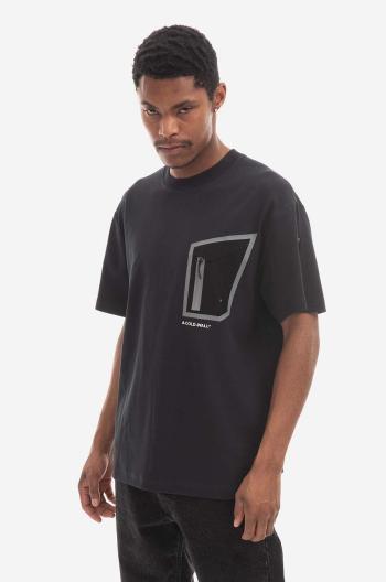 Bavlněné tričko A-COLD-WALL* Technical Polygon T-Shirt ACWMTS089 BLACK černá barva, s potiskem