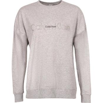 Calvin Klein EMBOSSED ICON LOUNGE-L/S SWEATSHIRT Dámská mikina, šedá, velikost