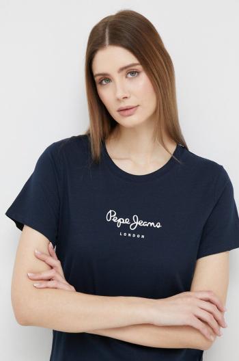 Bavlněné tričko Pepe Jeans tmavomodrá barva