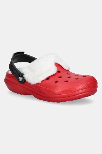 Pantofle Crocs Classic Lined Santa Clog červená barva, 210933