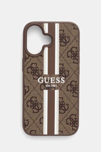 Obal na telefon Guess iPhone 16 6.1 hnědá barva, GUHMP16SP4RPSW