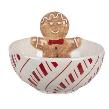 Bílá keramická miska Perníček Gingerbread -  Ø 12*6 cm / 250 ml 6CE1858