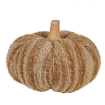 Hnědo-béžová látková dekorace dýně Pumpkin L - Ø 15*12 cm  65433