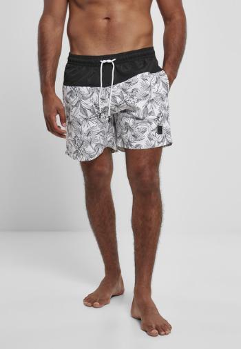 Urban Classics Low Block Pattern Swim Shorts jungle pattern/black - XXL