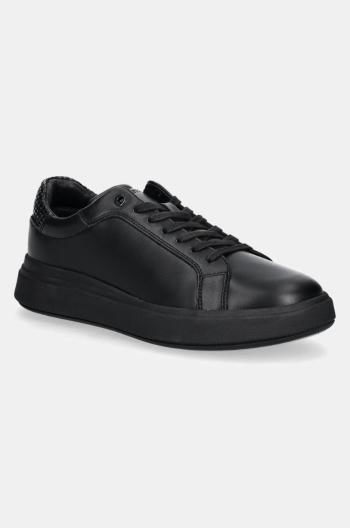 Sneakers boty Calvin Klein LOW TOP LACE UP WOVEN černá barva, HM0HM01659