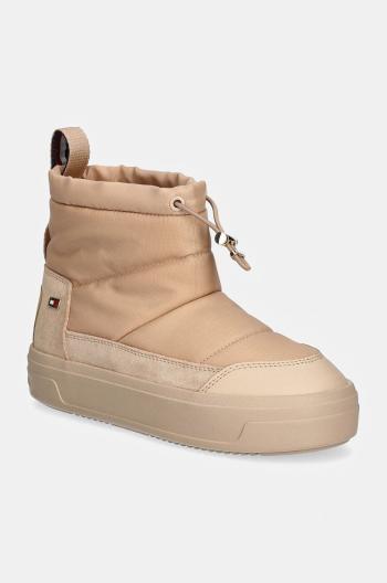 Sněhule Tommy Hilfiger FLAG NYLON MINI SNOWBOOT béžová barva, FW0FW08334