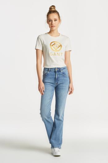 DŽÍNY GANT FLARE JEANS SEMI LIGHT BLUE WORN IN