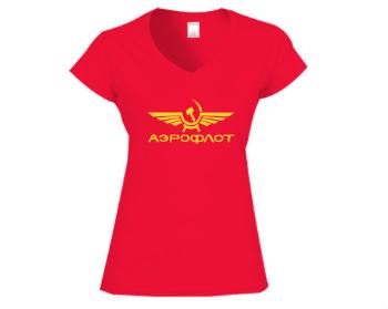 Dámské tričko V-výstřih Aeroflot