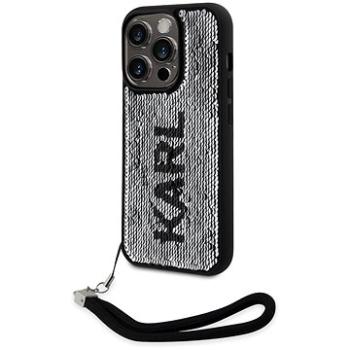 Karl Lagerfeld Sequins Reversible Zadní Kryt pro iPhone 13 Pro Black/Silver (KLHCP13LPSQRKS)