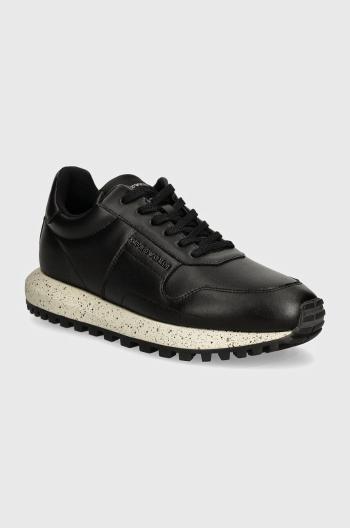 Kožené sneakers boty Emporio Armani černá barva, X4X639 XD382 00002