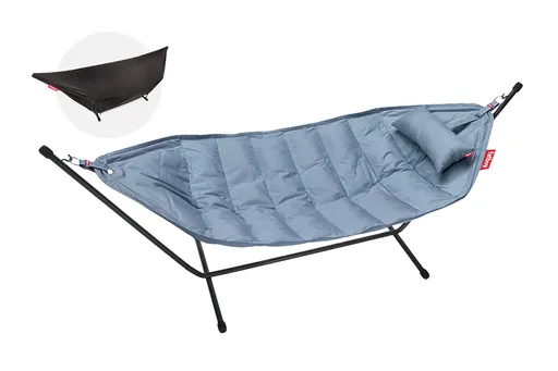 Houpací síť headdemock superb vč. polštáře a černé konstrukce, více variant - Fatboy Barva: storm blue
