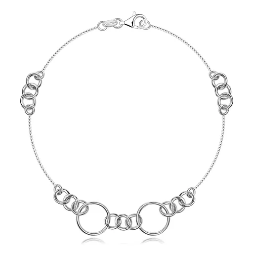 Stříbrný řetízek na ruku - spojené kroužky