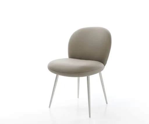 Jídelní židle Nube-Flex pravá kůže tmavě béžová 4 nohy zúžené