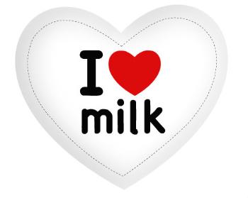 Polštář Srdce I Love milk