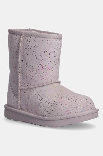 Dětské semišové sněhule UGG CLASSIC II SHIMMER SKY fialová barva, 1157708T