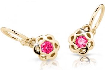 Cutie Jewellery Zlaté dětské náušnice C2179-10-X-1 fuchsiová