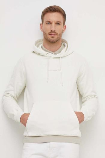 Bavlněná mikina Pepe Jeans Dave Hoodie pánská, béžová barva, s kapucí, s potiskem, PM582561