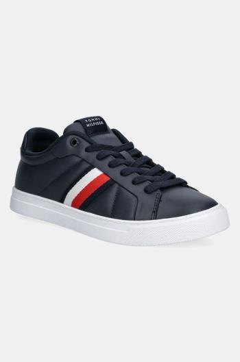 Sneakers boty Tommy Hilfiger ICON COURT LTH STRIPES tmavomodrá barva, FM0FM05163