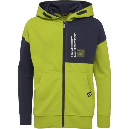 Lewro HAYCROFT Chlapecká celorozepínací mikina, světle zelená, velikost 140-146