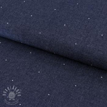 Pamutvászon JEANS Studs dark blue