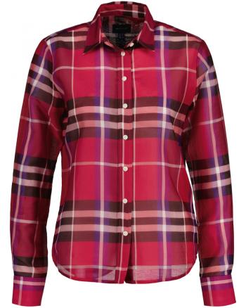 KOŠILE GANT D1. REG COT SILK CHECK SHIRT RASPBERRY RED