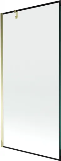 MEXEN/S Next vanová zástěna FIX 90 x 150, černá dekor, zlatá 895-090-000-00-70-50