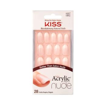 KISS Akrylové nehty - francouzká manikúra pro přirozený vzhled Salon Acrylic French Nude 64267 28 ks