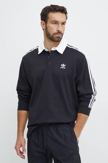 Bavlněné tričko s dlouhým rukávem adidas Originals Adicolor černá barva, s aplikací, IZ4806