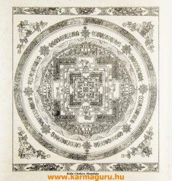 Kalachakra mandala mártott papír (LOKTA) falikép - 51 x 76 cm