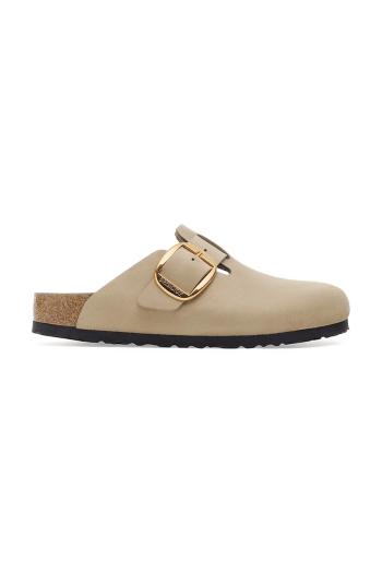Kožené šľapky Birkenstock Boston Big Buckle béžová farba, 1030425