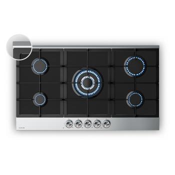 Klarstein Verosteel plynová varná deska 90cm, 5 hořáků, elektrické zapalování, kompatibilní s zemním plynem a LPG, 10400W