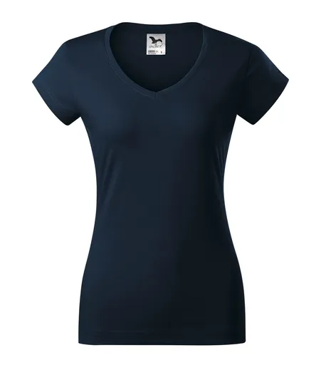 MALFINI Dámské tričko Fit V-neck - Námořní modrá | 2XL