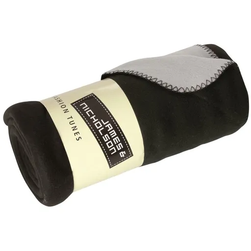 James & Nicholson (Daiber) Fleece deka 150x170 cm JN952 - Černá / stříbrná | 150 x 170 cm