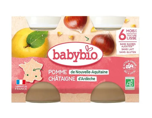 Babybio Jablko s kaštanovým pyré 2x130 g