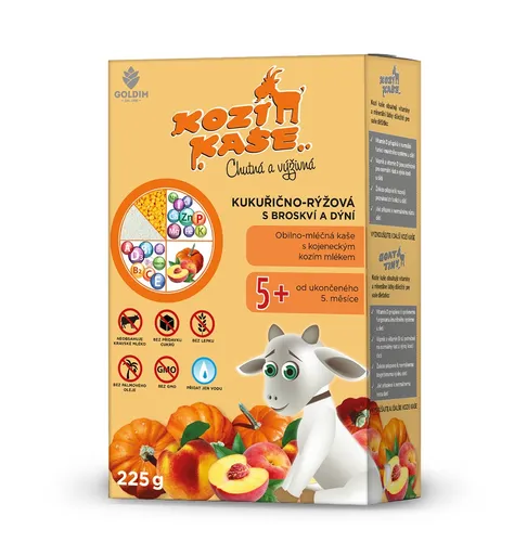 Kozí kaše Kukuřično-rýžová s broskví a dýní 5m+ 225 g