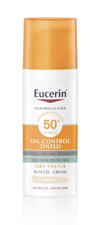 Eucerin Oil Control Ochranný krémový gel na opalování na obličej SPF 50+ světlý 50 ml