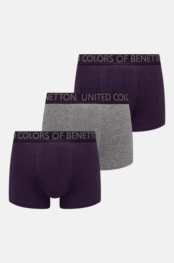 Boxerky United Colors of Benetton 3-pack pánské, fialová barva, 3OP82X00Y