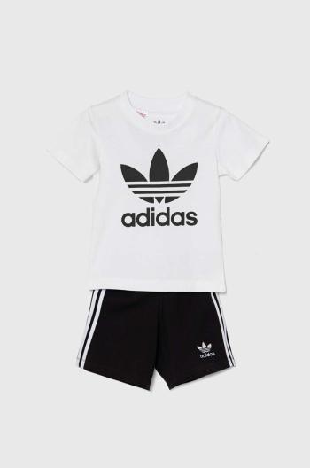 Dětská bavlněná souprava adidas Originals SHORT TEE SET bílá barva, JE0521