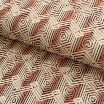 Úplet VISCOSE Structure beige digital print