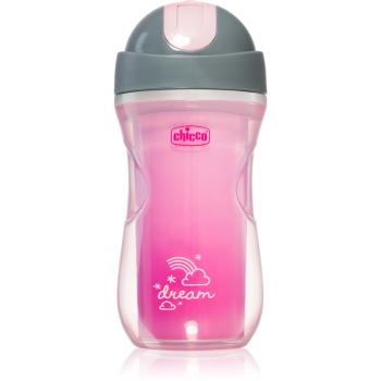 Chicco Sport Pink termohrnek s brčkem 14m+ 266 ml