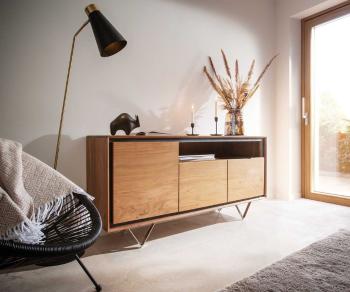 Komoda Stonegrace 145 cm akácie přírodní 3 dvířka 1 přihrádka