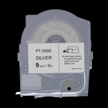 Max LM-509S, 9mm x 8m, stříbrná kompatibilní páska