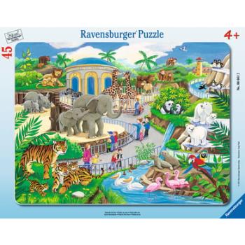 RAVENSBURGER Puzzle - Návštěva v Zoo, 45 dílů