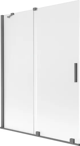 MEXEN/S Velar dvoukřídlá posuvná vanová zástěna 130 x 150, dekor, grafit metal 896-130-000-31-95