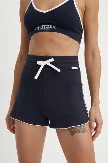 Šortky Tommy Hilfiger tmavomodrá barva, high waist, UW0UW05235