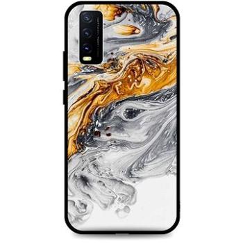 TopQ Kryt LUXURY Vivo Y20s pevný Marble šedo-zlatý 70886 (Sun-70886)