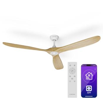 Klarstein Bahama Breeze Smart Stropní ventilátor, lopatky rotoru z masivního dřeva, dálkové ovládání + ovládání pomocí aplikace