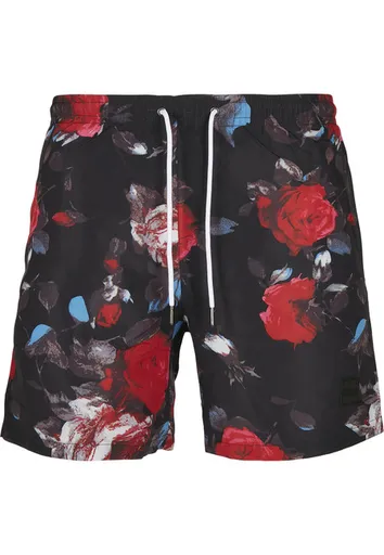 Urban Classics Pattern Swim Shorts black rose aop - S